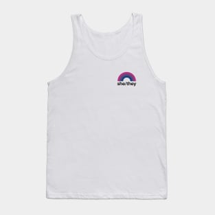 She/They Pronouns Bisexual Pride Tank Top